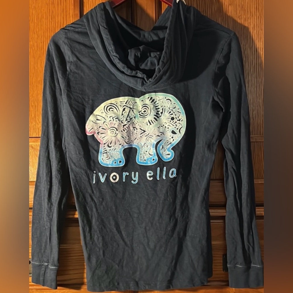 Ivory Ella Hooded Graphic Tee Tie-Dye Mandala Elephant VSCO Boho Granola Beach